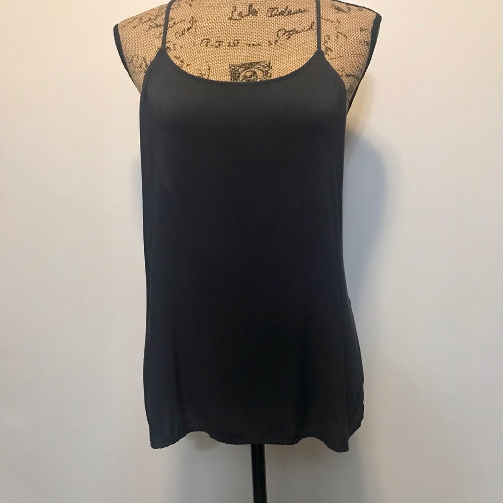 Gray Black Cami Tank Top - Back Details